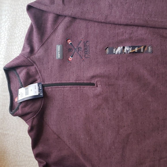 Chaps Purple Quarter Zip Fleece Sweatshirt Size 2XL - NWT - Picture 1 of 8